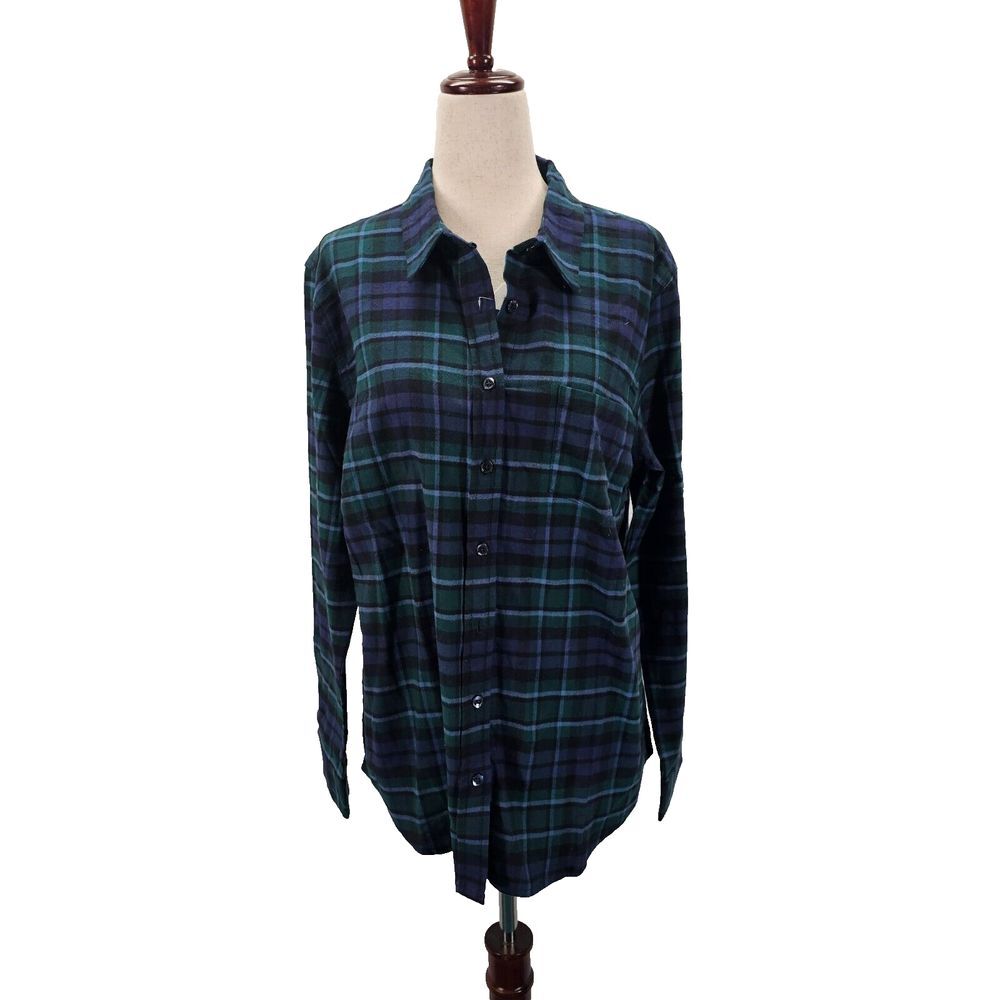 NWT Weatherproof Vintage Women's L Comfort Stretch Plaid Button Up Shirt 1529265